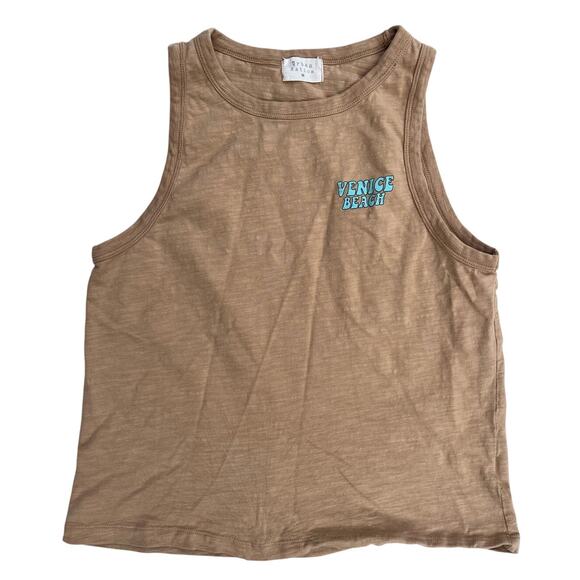 Venice Beach California Cotton Graphic Print Tank Top Womens Medium Beach Surf - Picture 2 of 7